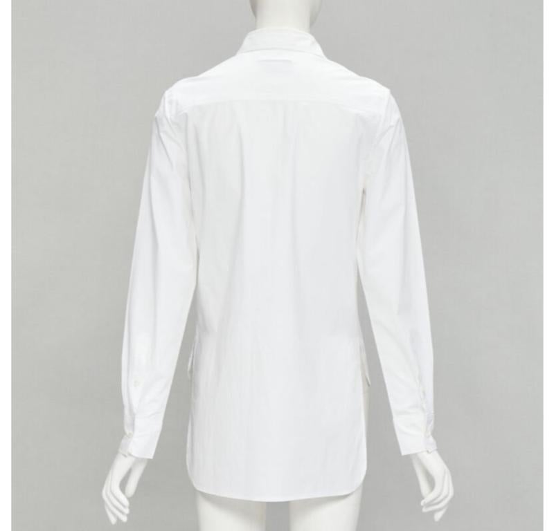 Women's JEAN PAUL GAULTIER white cotton high low hem button up shirt FR38 S For Sale