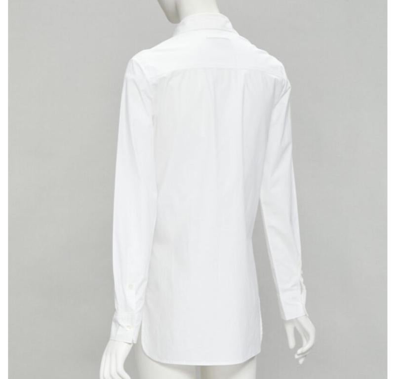JEAN PAUL GAULTIER white cotton high low hem button up shirt FR38 S For Sale 1