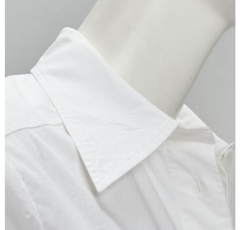 JEAN PAUL GAULTIER white cotton high low hem button up shirt FR38 S For Sale 2