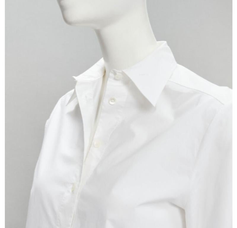 JEAN PAUL GAULTIER white cotton high low hem button up shirt FR38 S For Sale 3