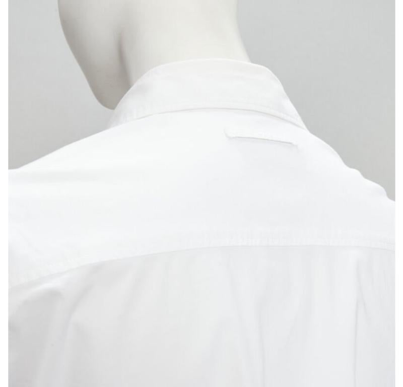 JEAN PAUL GAULTIER white cotton high low hem button up shirt FR38 S For Sale 4