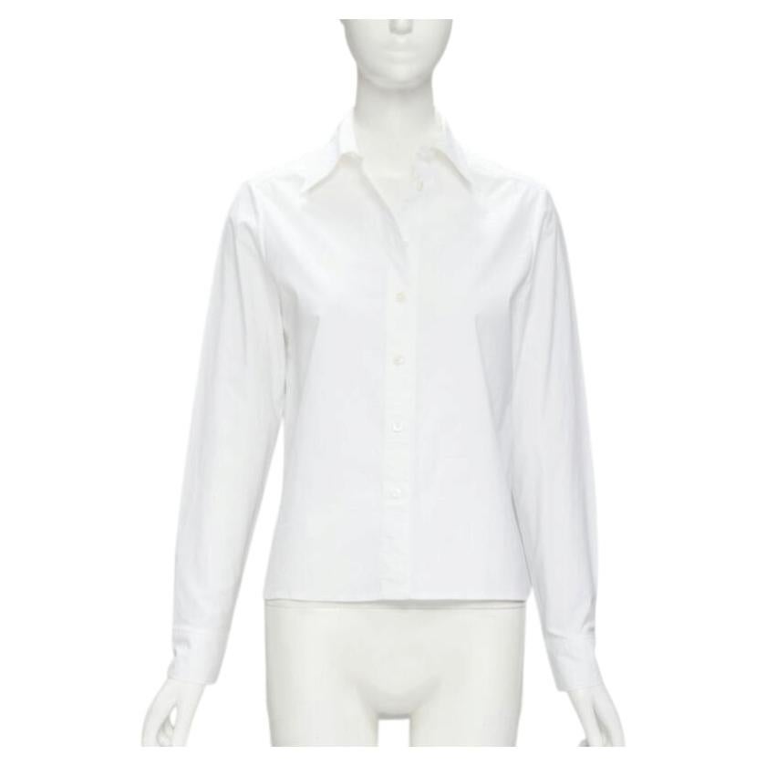 JEAN PAUL GAULTIER white cotton high low hem button up shirt FR38 S