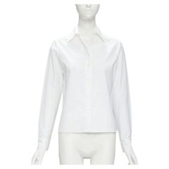 JEAN PAUL GAULTIER white cotton high low hem button up shirt FR38 S