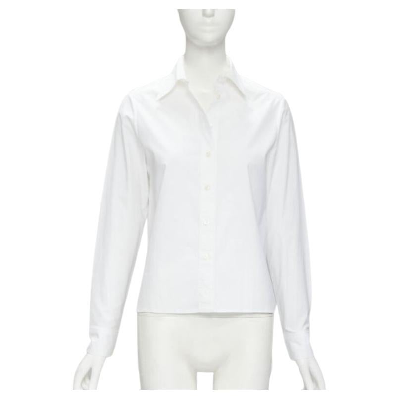 JEAN PAUL GAULTIER white cotton high low hem button up shirt FR38 S For Sale