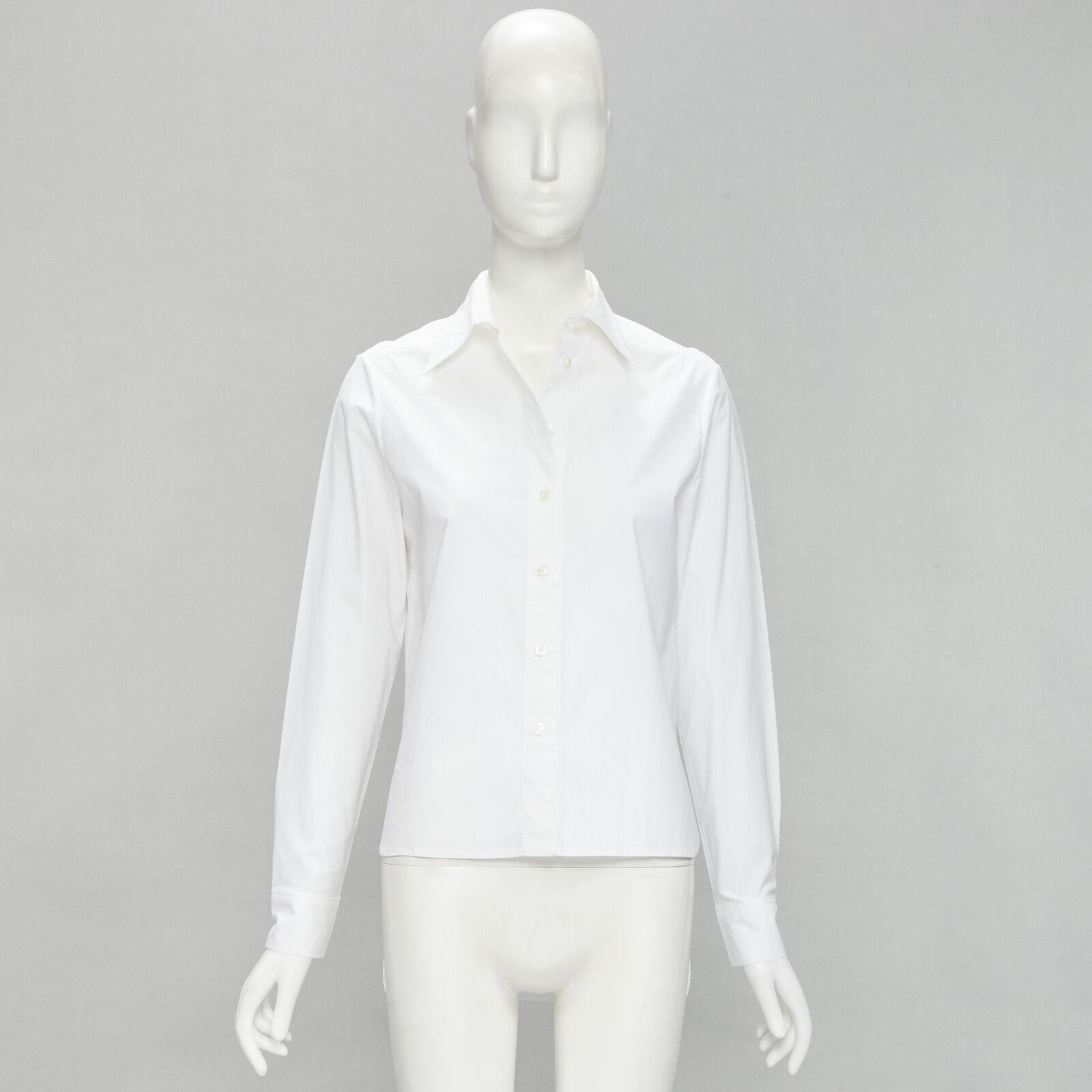 JEAN PAUL GAULTIER white cotton high low hem button up shirt IT38 XS For Sale 5