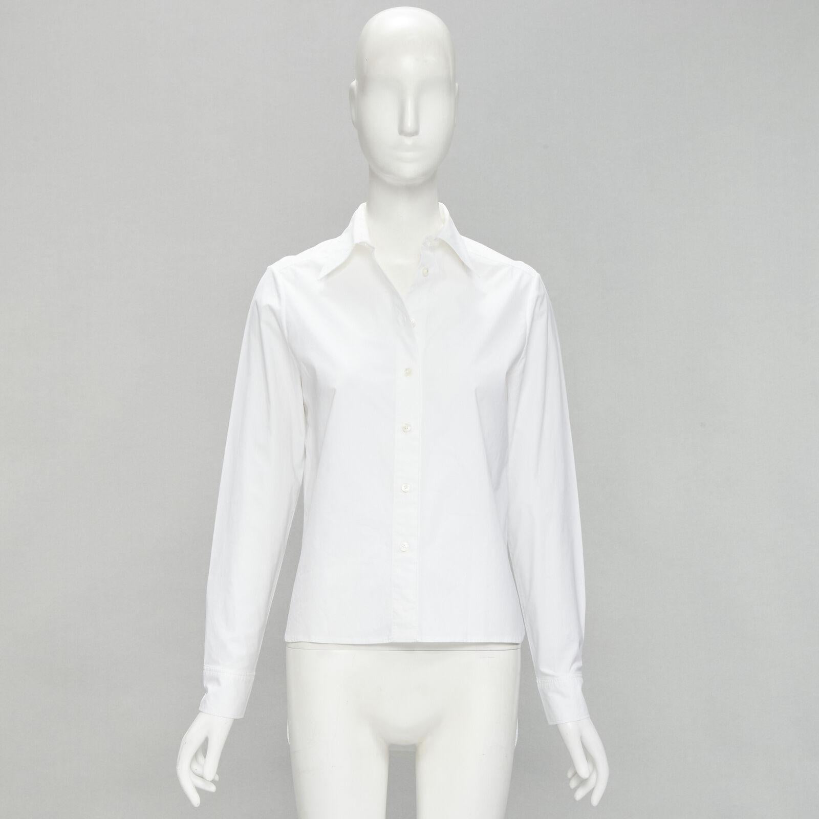 JEAN PAUL GAULTIER white cotton high low hem button up shirt IT38 XS 5