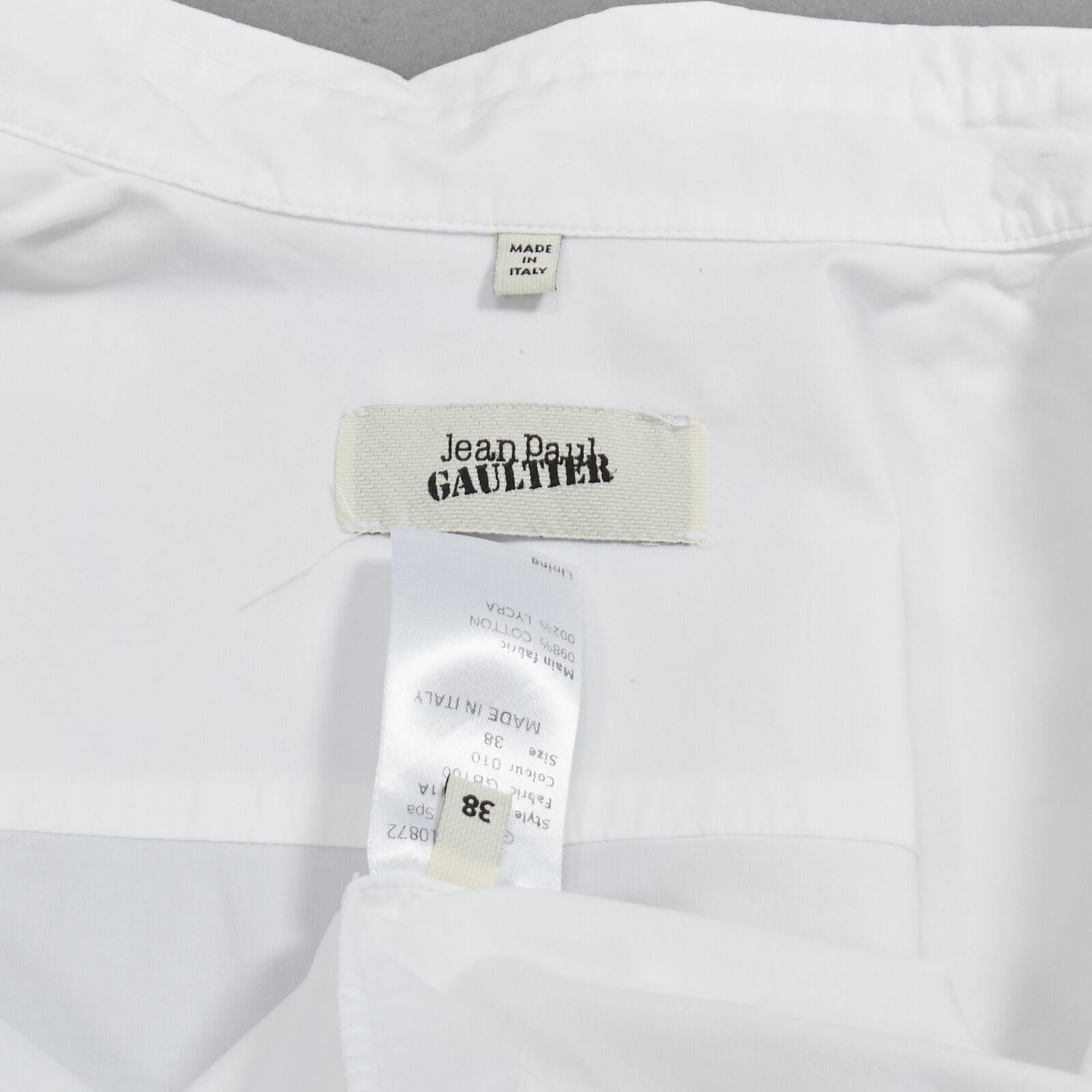JEAN PAUL GAULTIER white cotton high low hem button up shirt IT38 XS 6