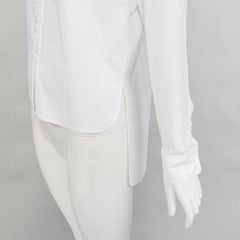 JEAN PAUL GAULTIER white cotton high low hem button up shirt IT38 XS