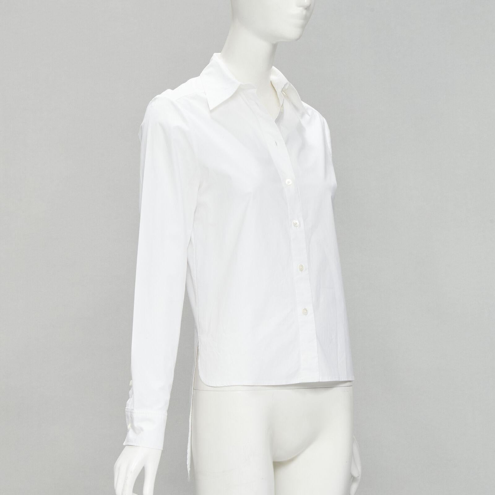 Gray JEAN PAUL GAULTIER white cotton high low hem button up shirt IT38 XS For Sale