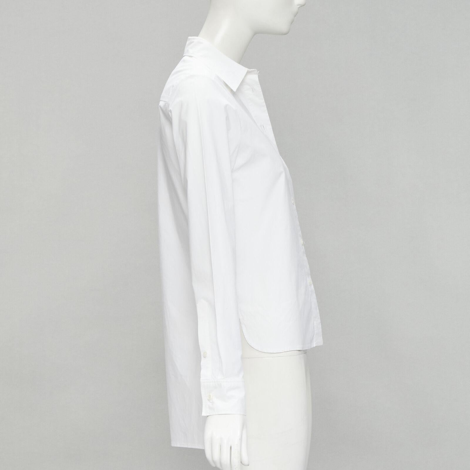 JEAN PAUL GAULTIER white cotton high low hem button up shirt IT38 XS In Good Condition For Sale In Hong Kong, NT