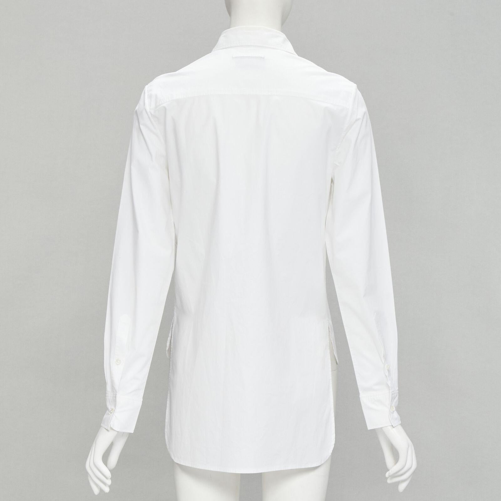 Women's JEAN PAUL GAULTIER white cotton high low hem button up shirt IT38 XS For Sale