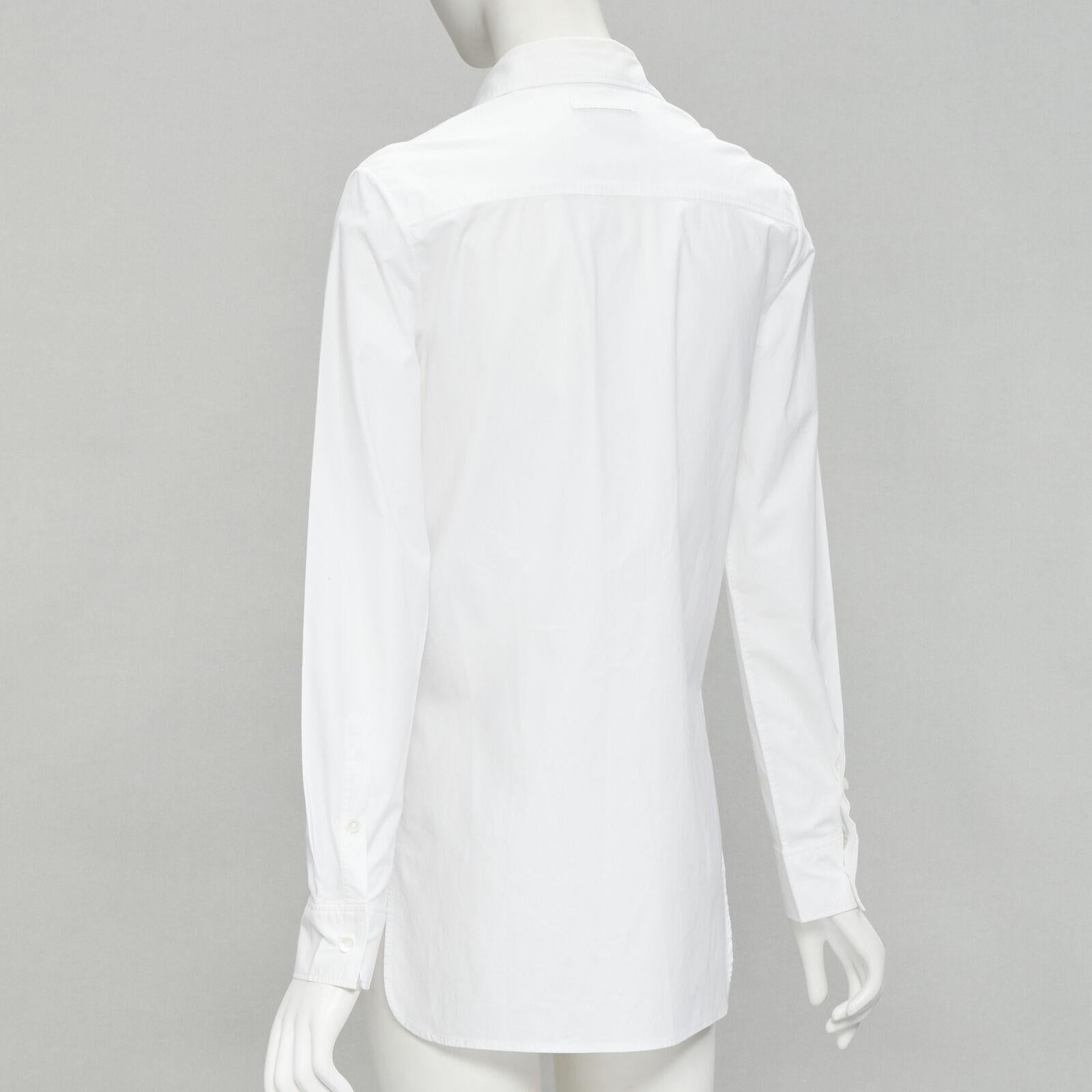 JEAN PAUL GAULTIER white cotton high low hem button up shirt IT38 XS For Sale 1