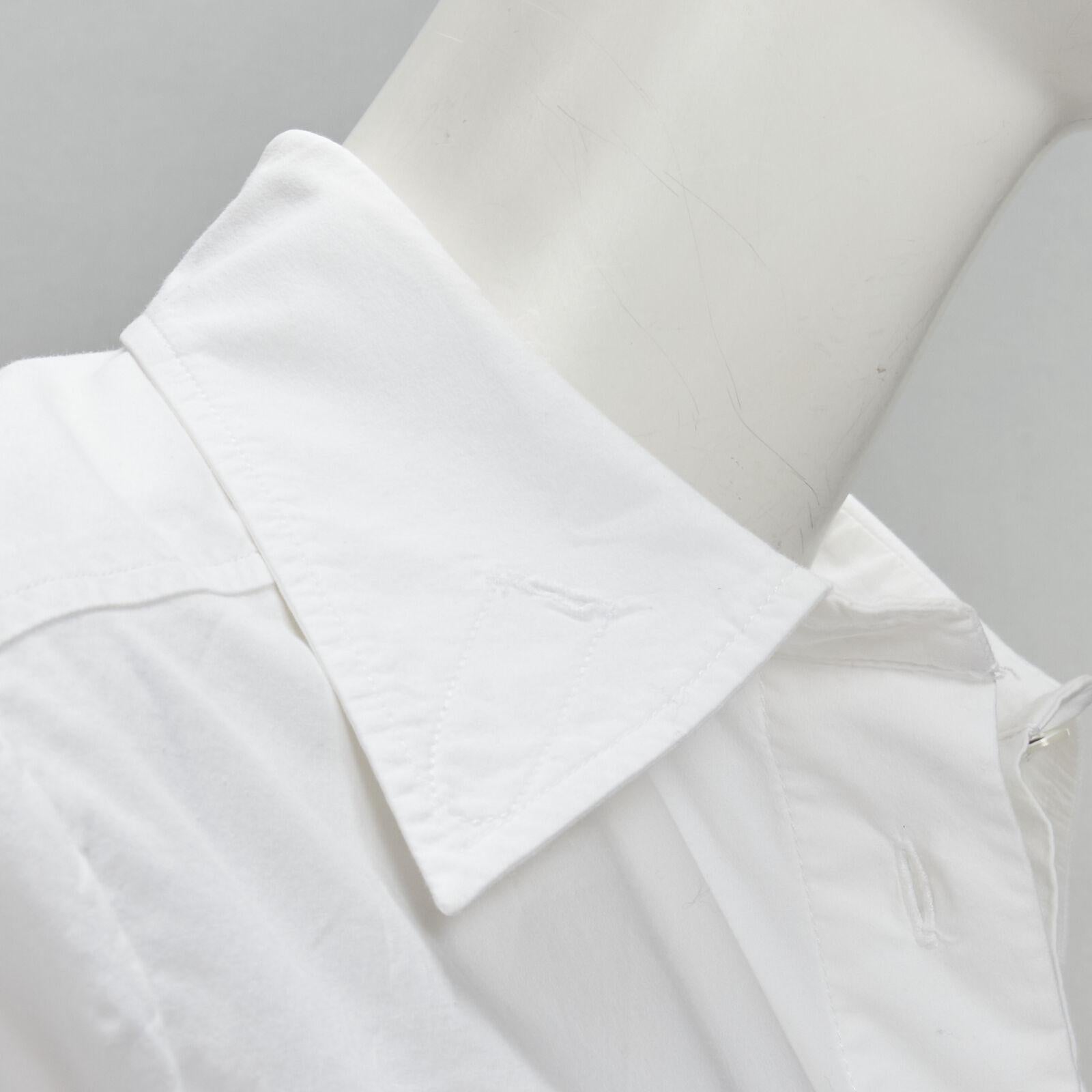 JEAN PAUL GAULTIER white cotton high low hem button up shirt IT38 XS For Sale 2