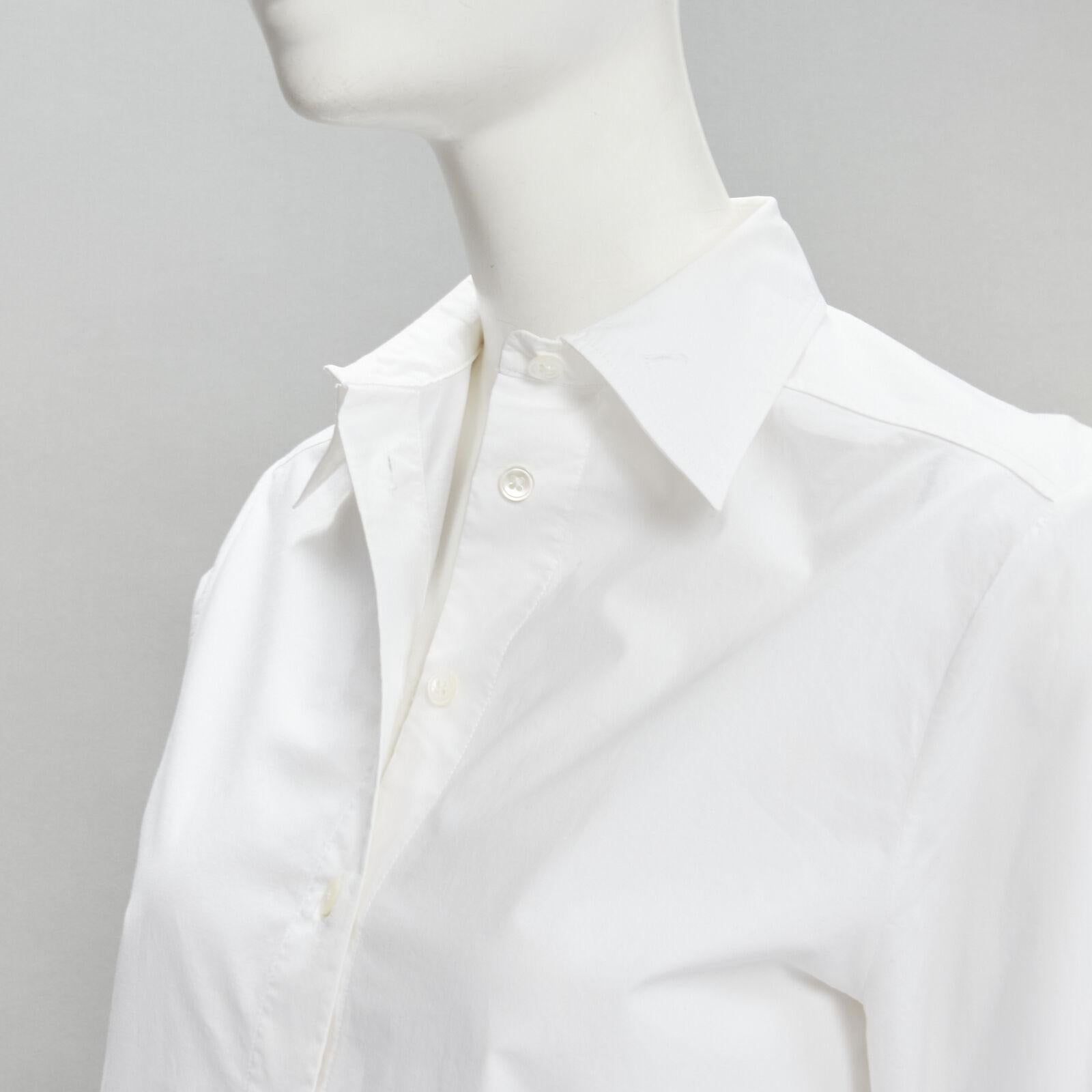 JEAN PAUL GAULTIER white cotton high low hem button up shirt IT38 XS For Sale 3