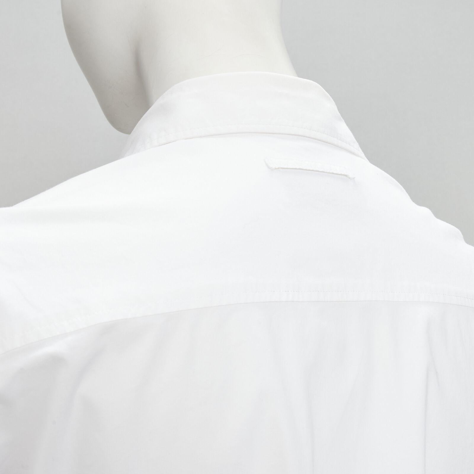 JEAN PAUL GAULTIER white cotton high low hem button up shirt IT38 XS For Sale 4