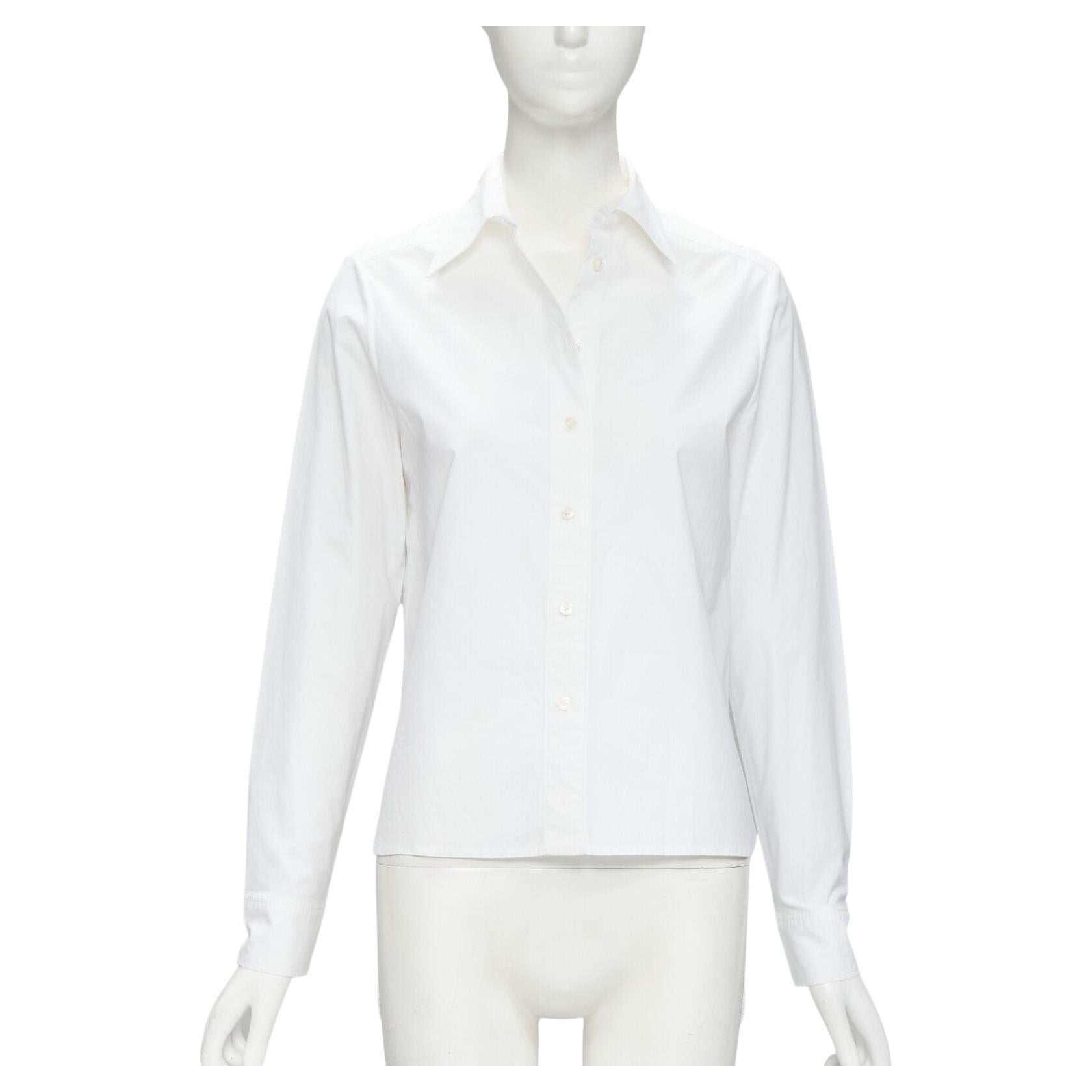 JEAN PAUL GAULTIER white cotton high low hem button up shirt IT38 XS For Sale