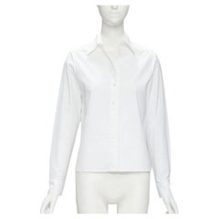 JEAN PAUL GAULTIER white cotton high low hem button up shirt IT38 XS