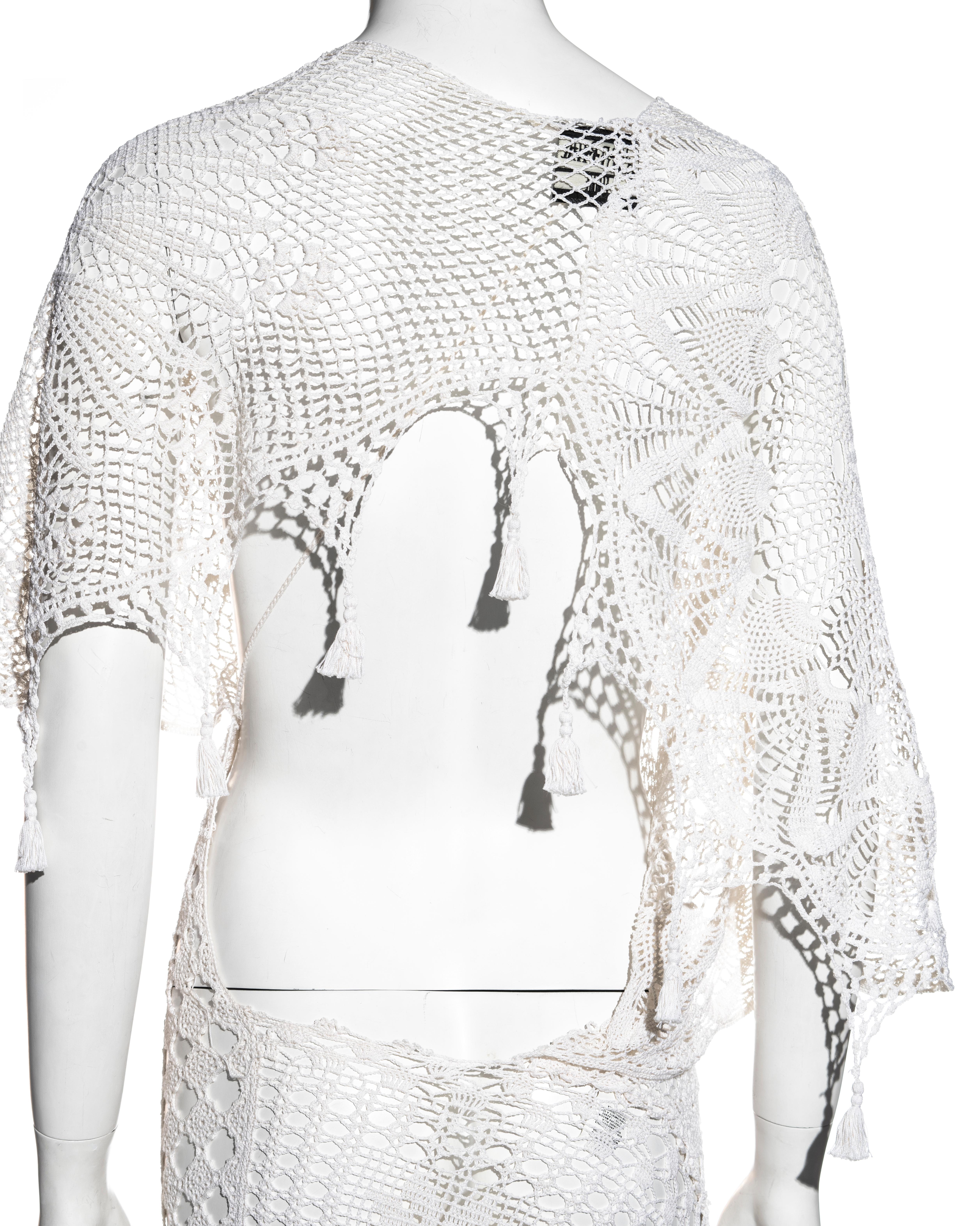Jean Paul Gaultier white crochet cotton deconstructed maxi dress, ss 2008 2
