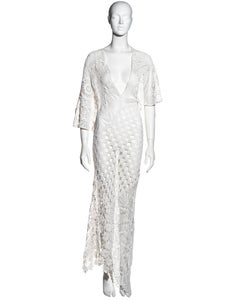 Jean Paul Gaultier white crochet cotton deconstructed maxi dress, ss 2008