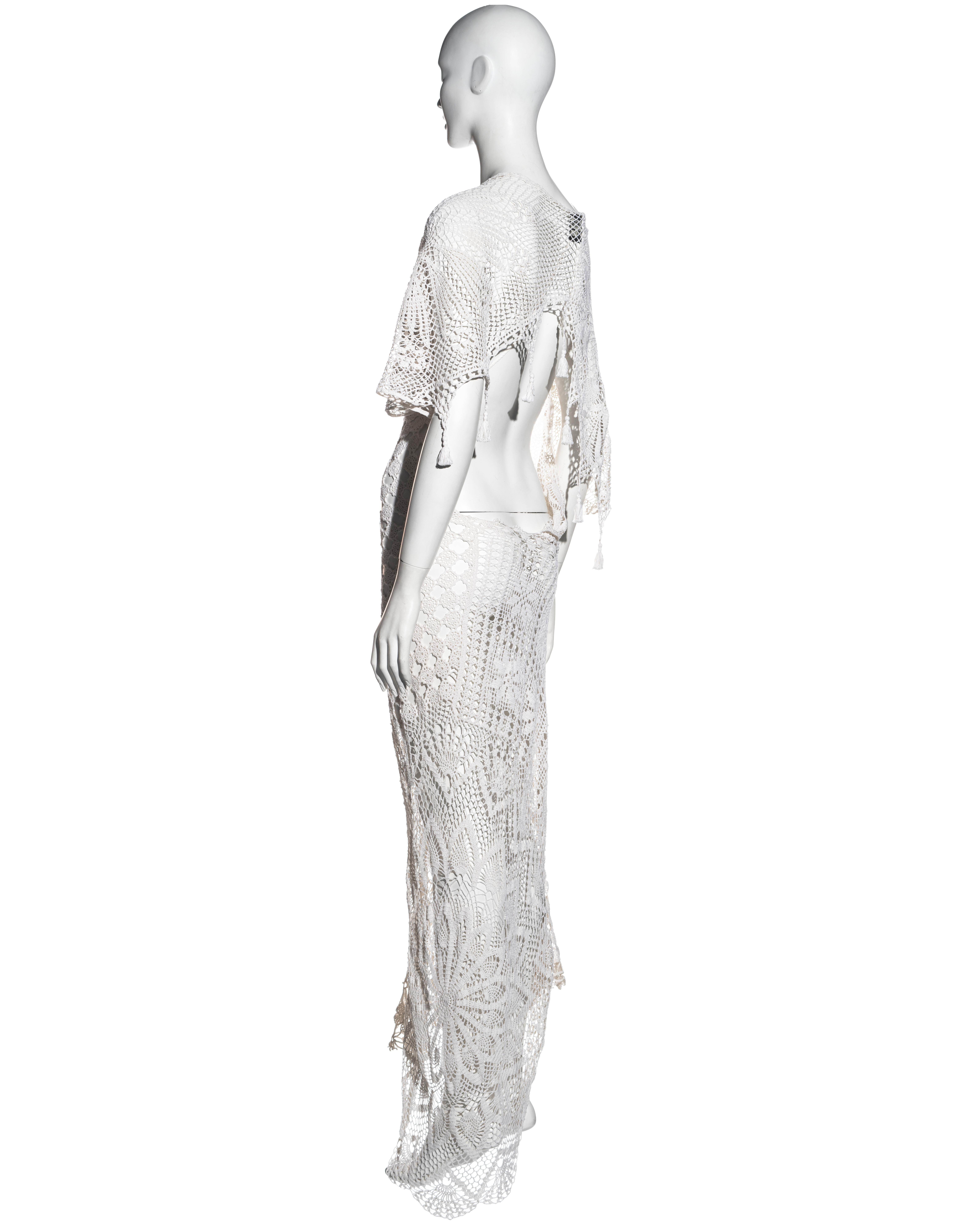 Jean Paul Gaultier white crochet cotton deconstructed maxi dress, ss 2008 In Excellent Condition In London, GB