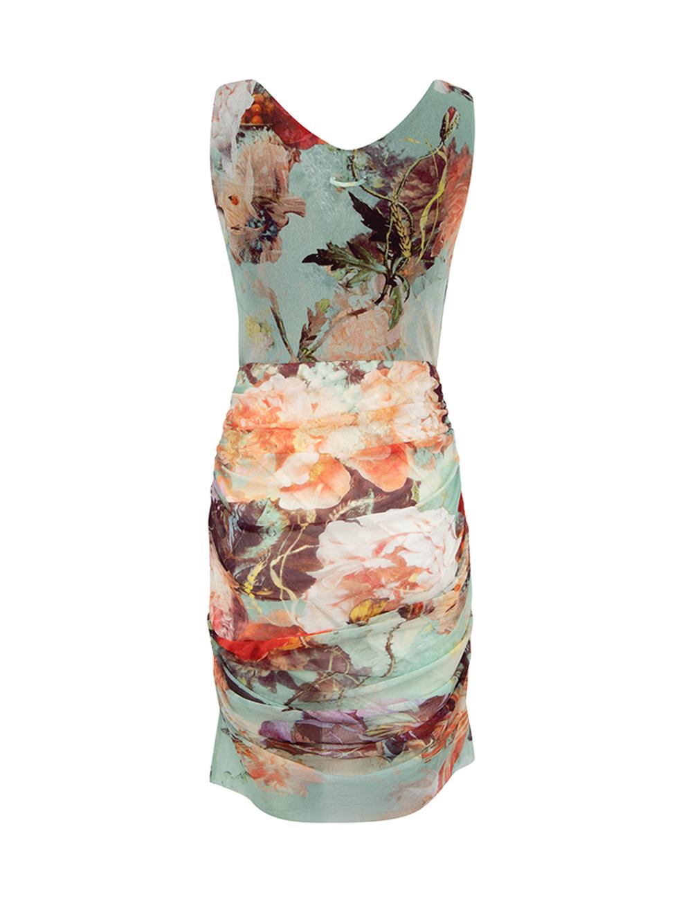 Jean Paul Gaultier Women's Jean Paul Gaultier Soleil Floral Printed Ruched Dress In Excellent Condition In London, GB