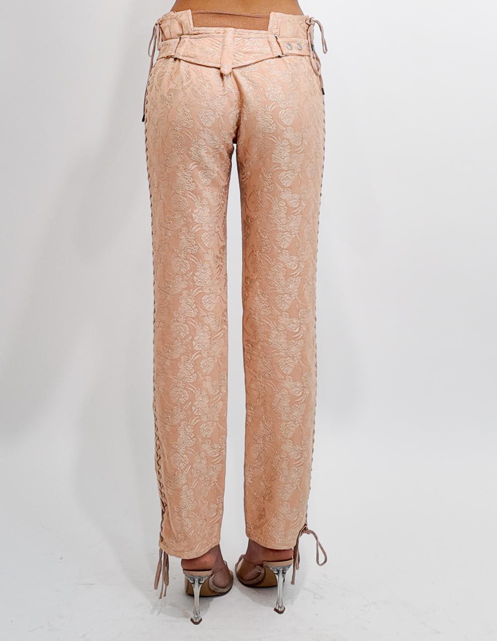 Jean Paul Gaultier Womens Printemps 2004 Combinaison en brocart avec pantalon à découpes en corse en vente 5