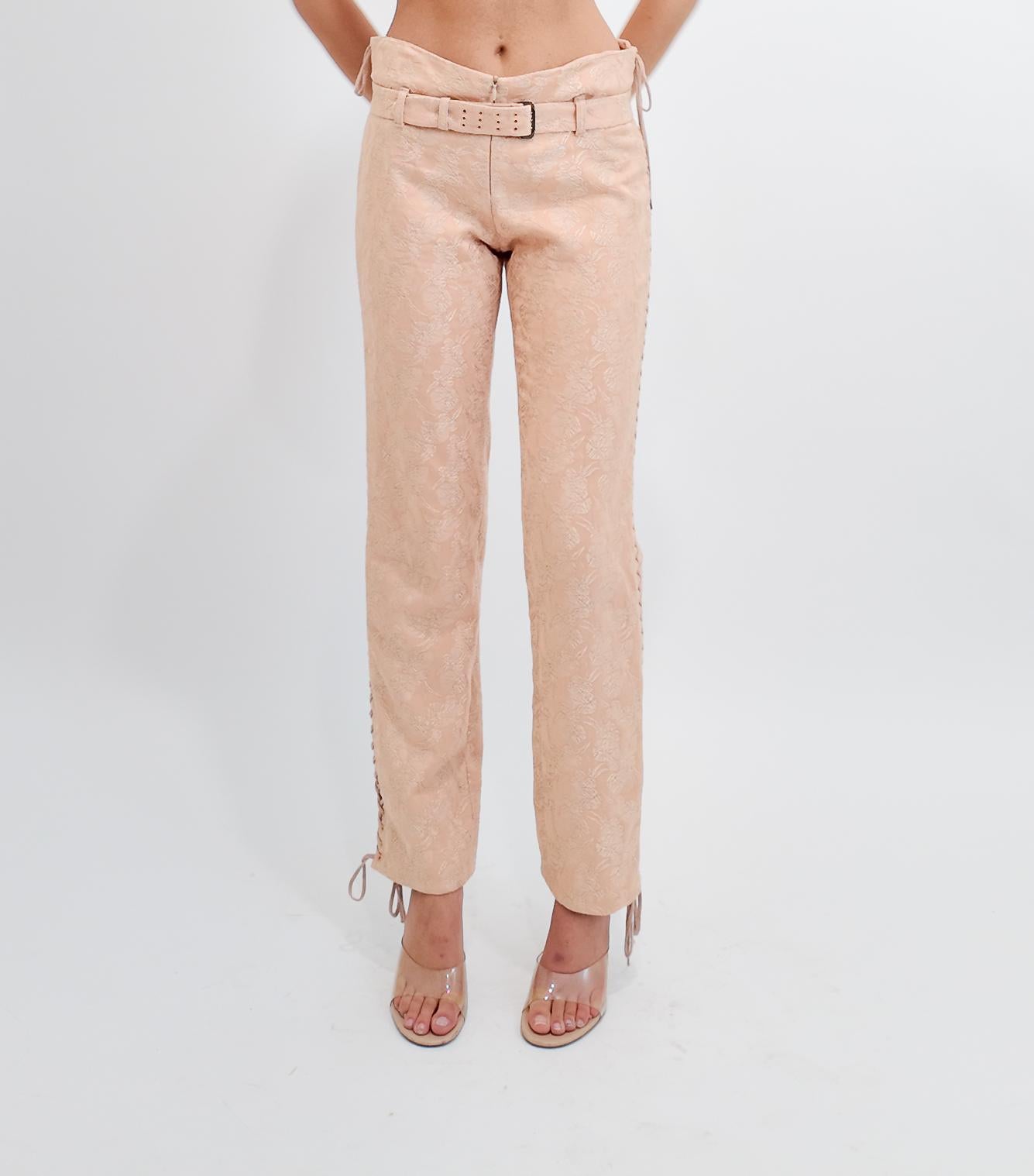 Jean Paul Gaultier Womens Printemps 2004 Combinaison en brocart avec pantalon à découpes en corse en vente 3