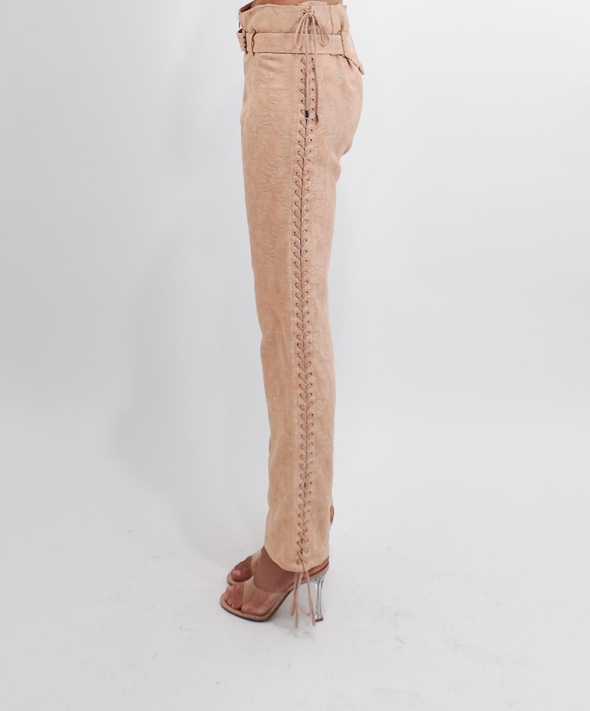 Jean Paul Gaultier Womens Printemps 2004 Combinaison en brocart avec pantalon à découpes en corse en vente 4