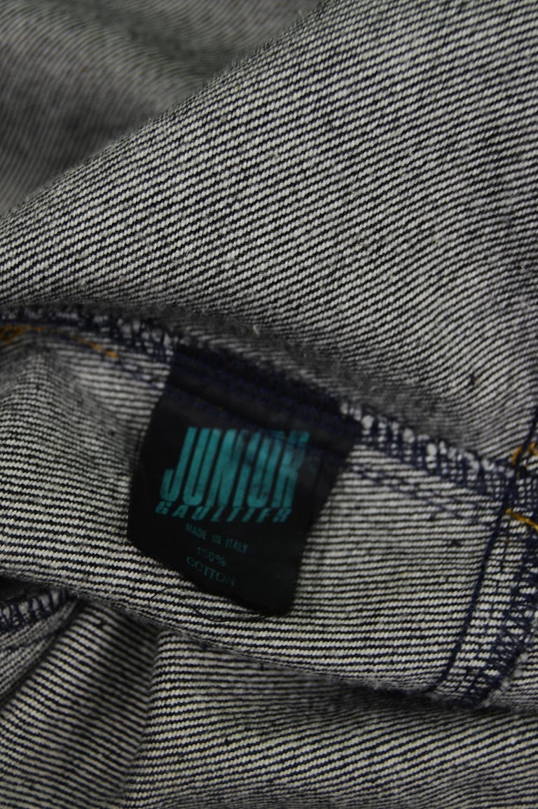 Jean Paul Gaultier Women's Vintage Dark Grey Buckle Detail Denim Jacket ...