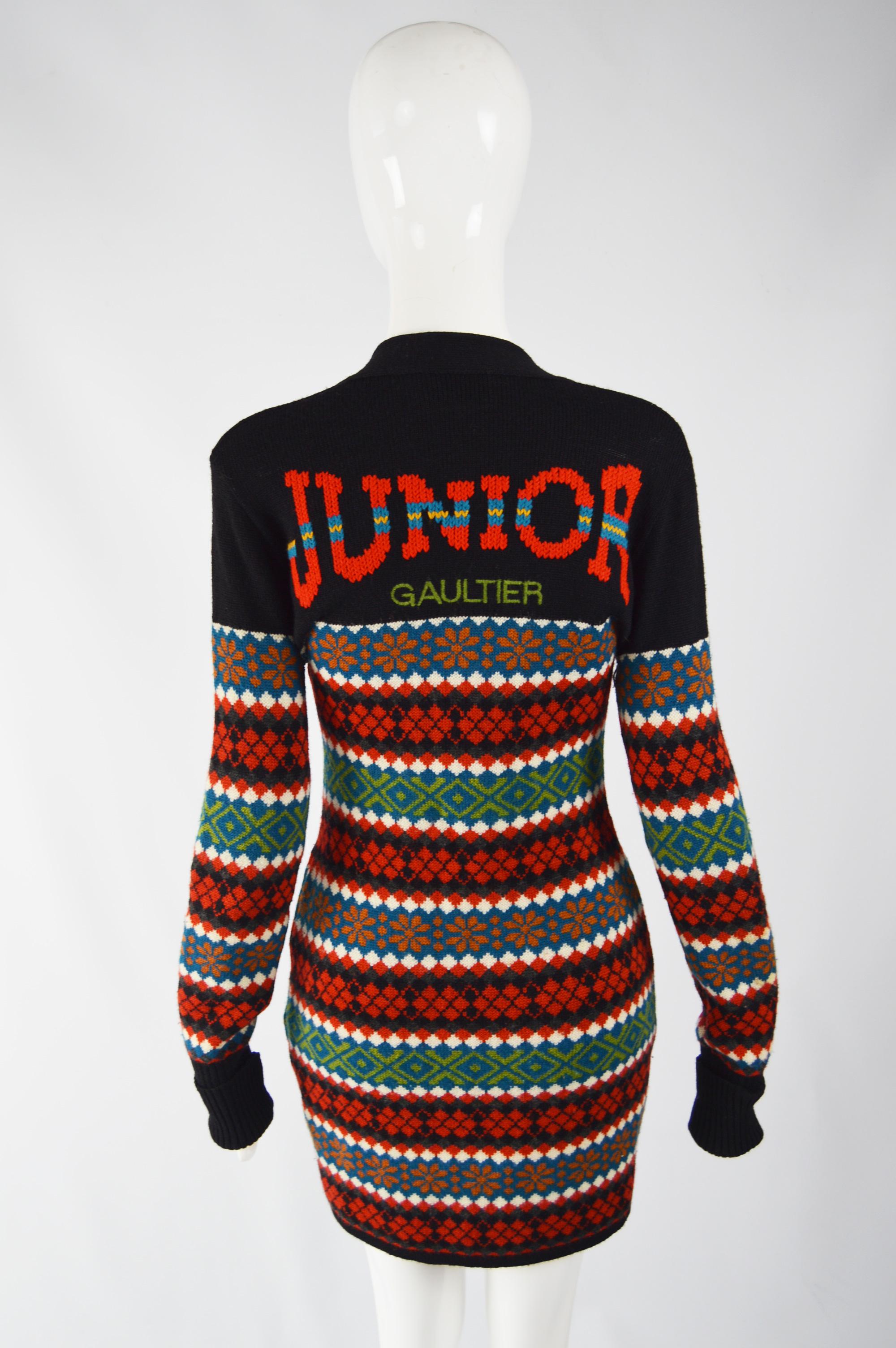 Jean Paul Gaultier Wool Knit Sweater Dress In Good Condition In Doncaster, South Yorkshire