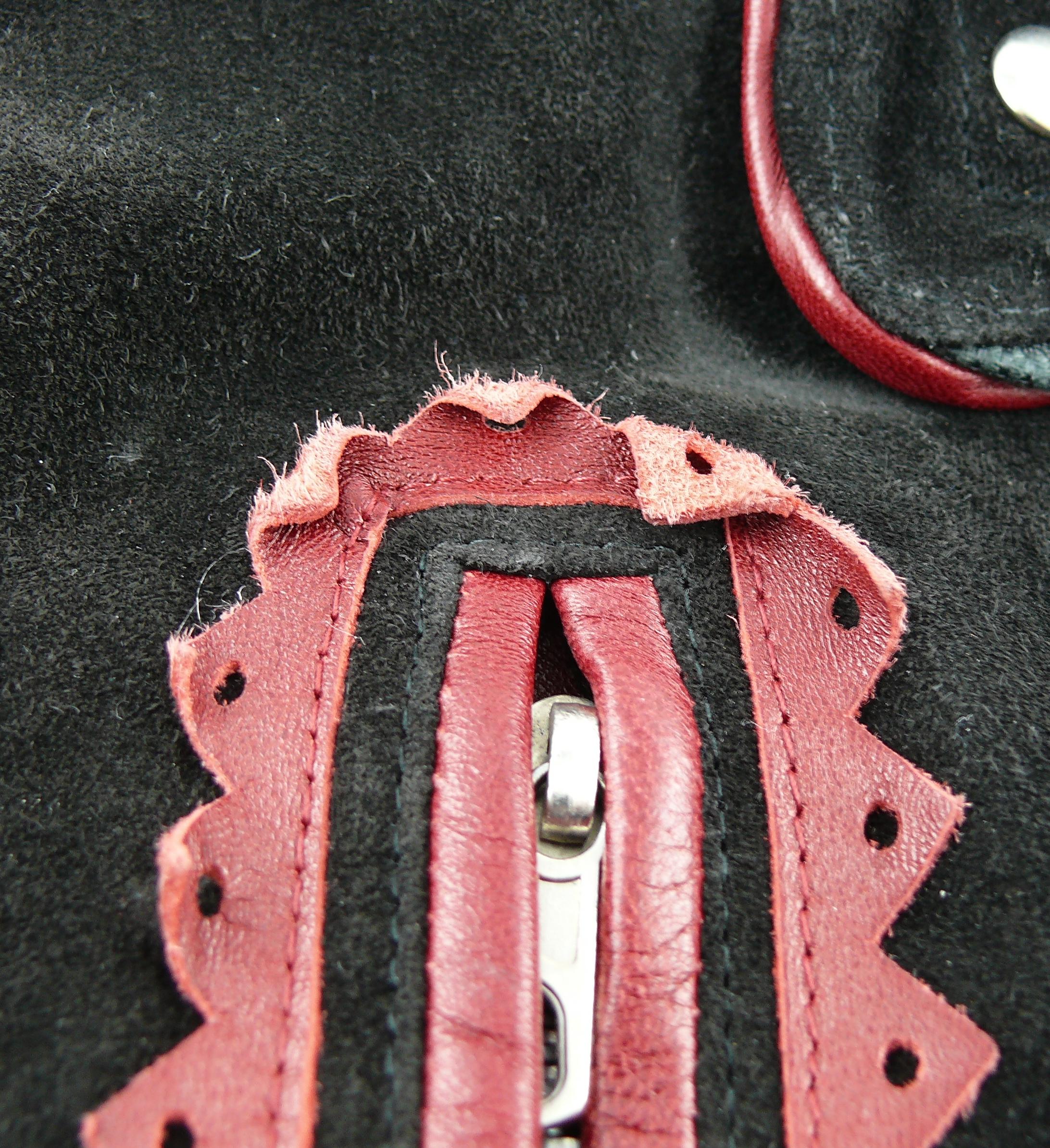Jean Paul Gaultier x Ghezzi Vintage Black Suede Cropped Fringe Biker Jacket  8