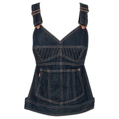 Jean Paul Gaultier x Levi's Topstitched Denim Top Talla XL, 2010