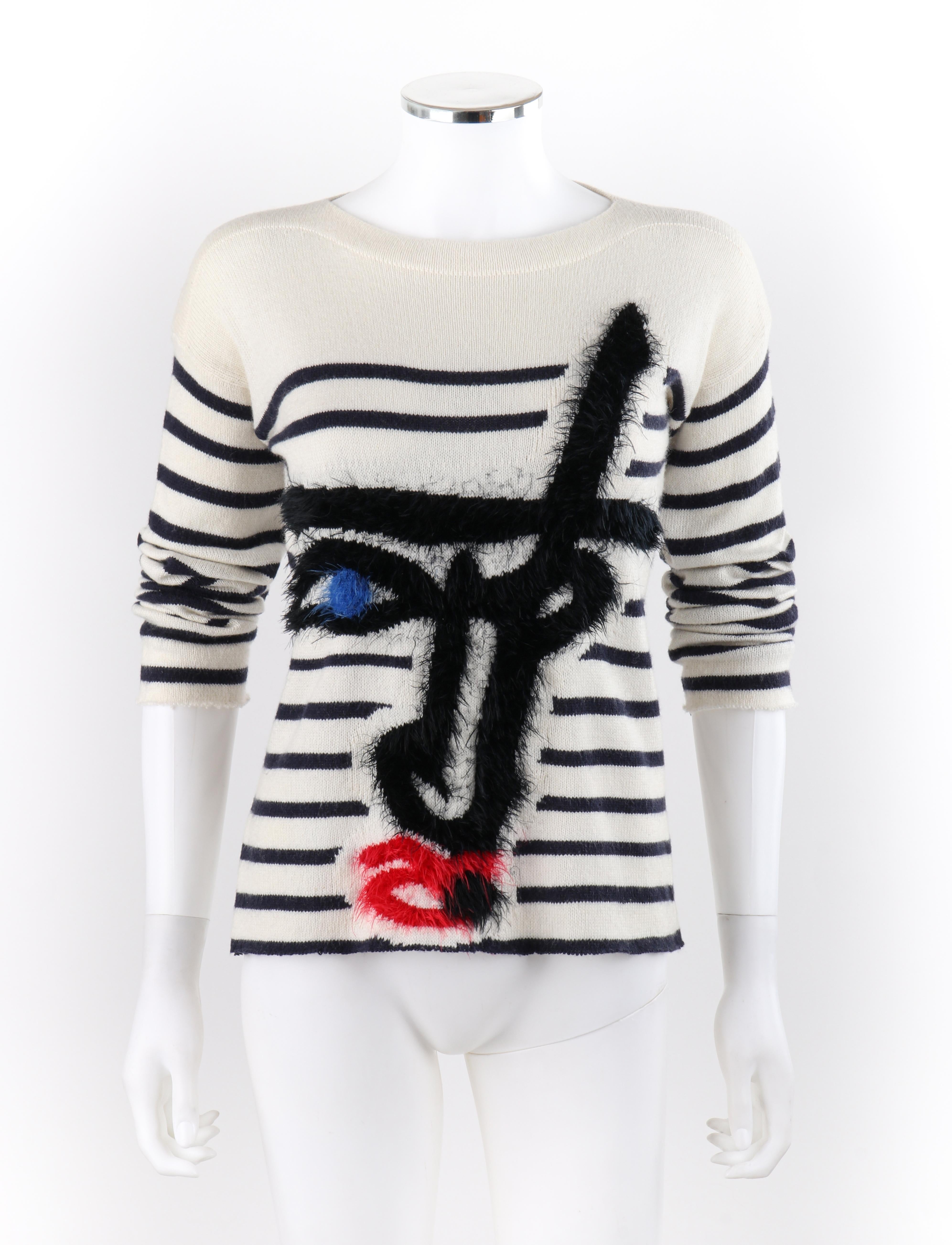 JEAN PAUL GAULTIER x Lindex 2014 Ltd. Ed. Stripe Picasso Face Pattern Sweater
 
Brand / Manufacturer: Jean Paul Gaultier
Collection: Jean Paul Gaultier x Lindex 2014
Designer: Jean Paul Gaultier
Style: Pullover sweater
Color(s): Shades of black,
