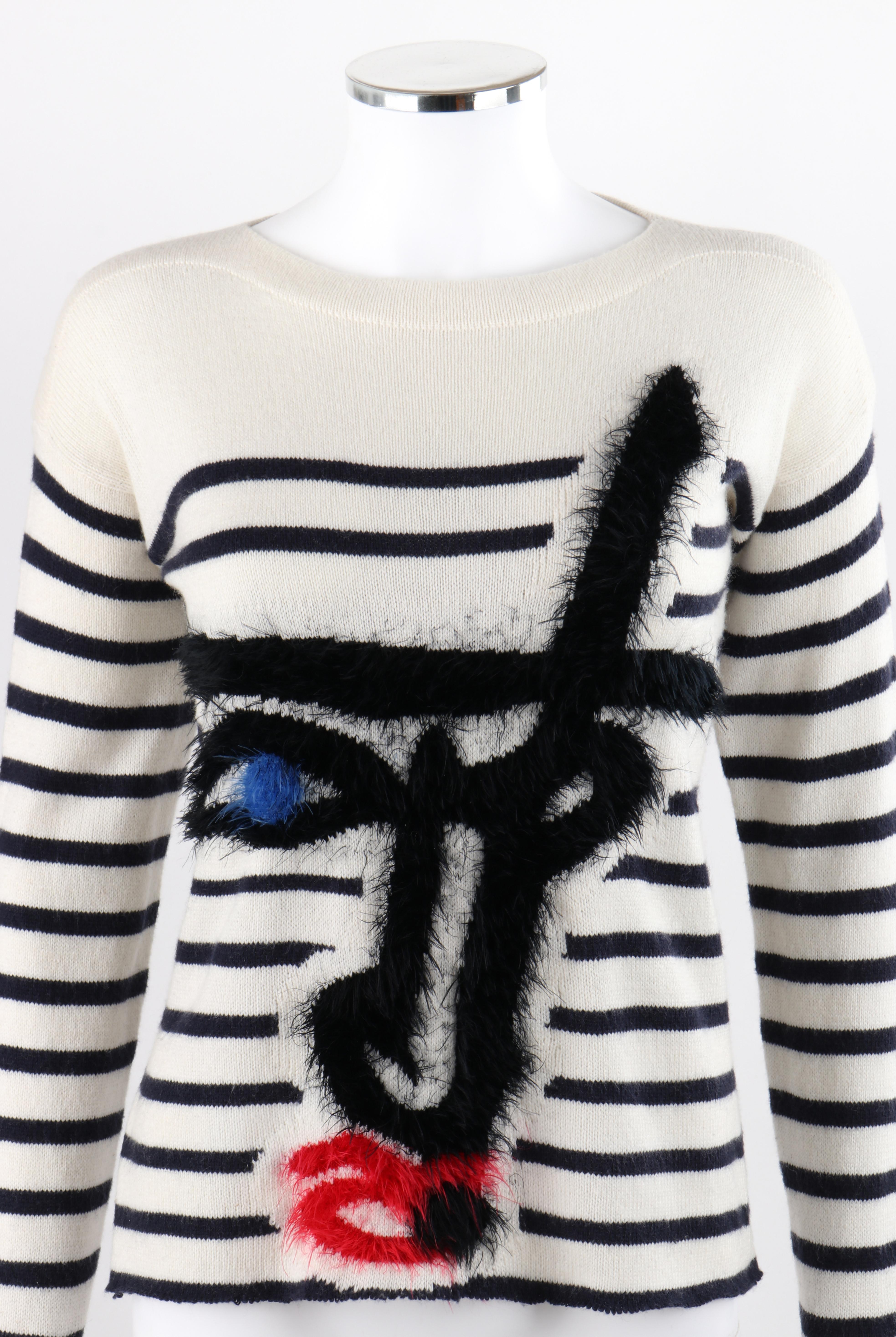 Gray JEAN PAUL GAULTIER x Lindex 2014 Ltd. Ed. Stripe Picasso Face Pattern Sweater
