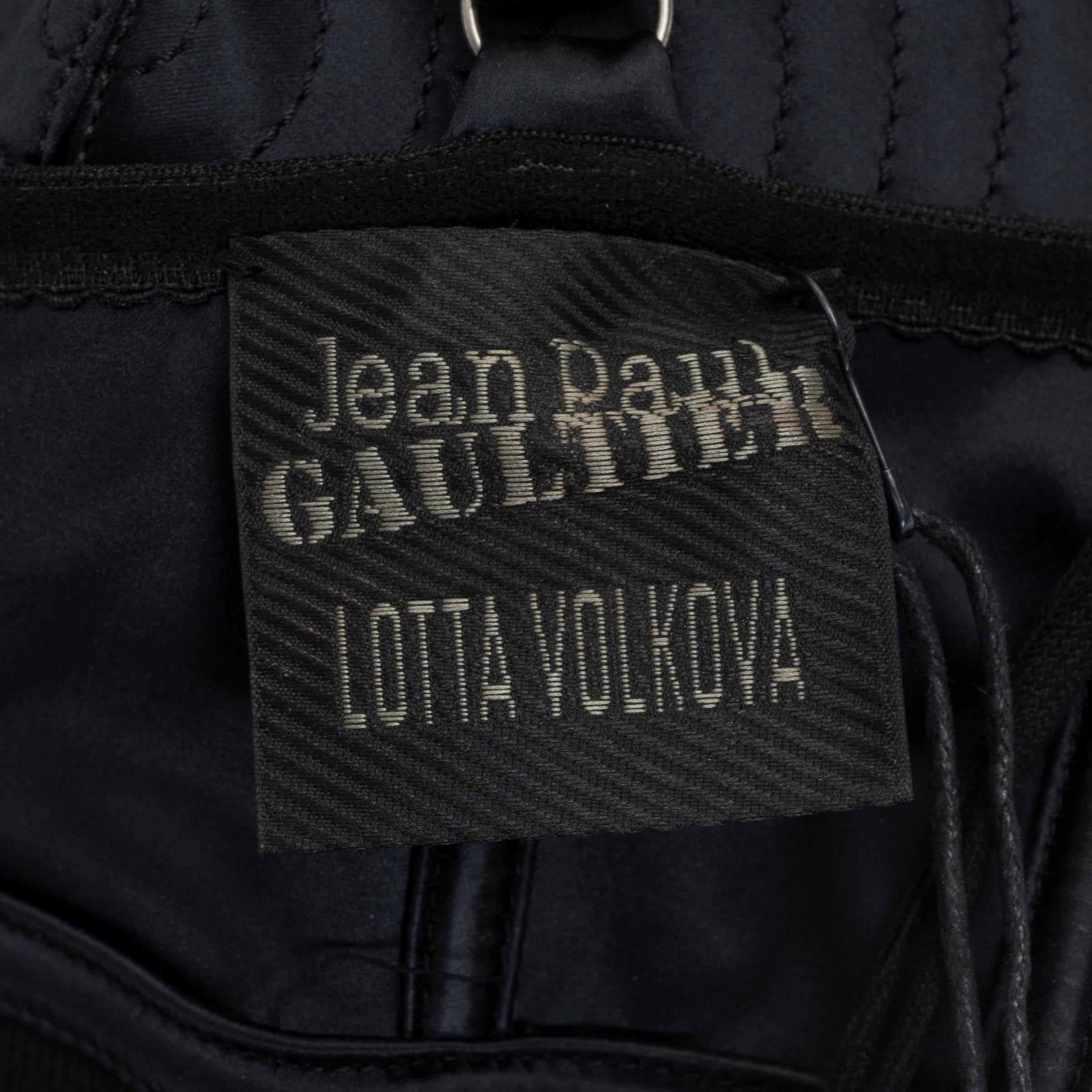 JEAN PAUL GAULTIER x LOTTA VOLKOVA black SATIN BUSTIER Top Shirt 42 L For Sale 2