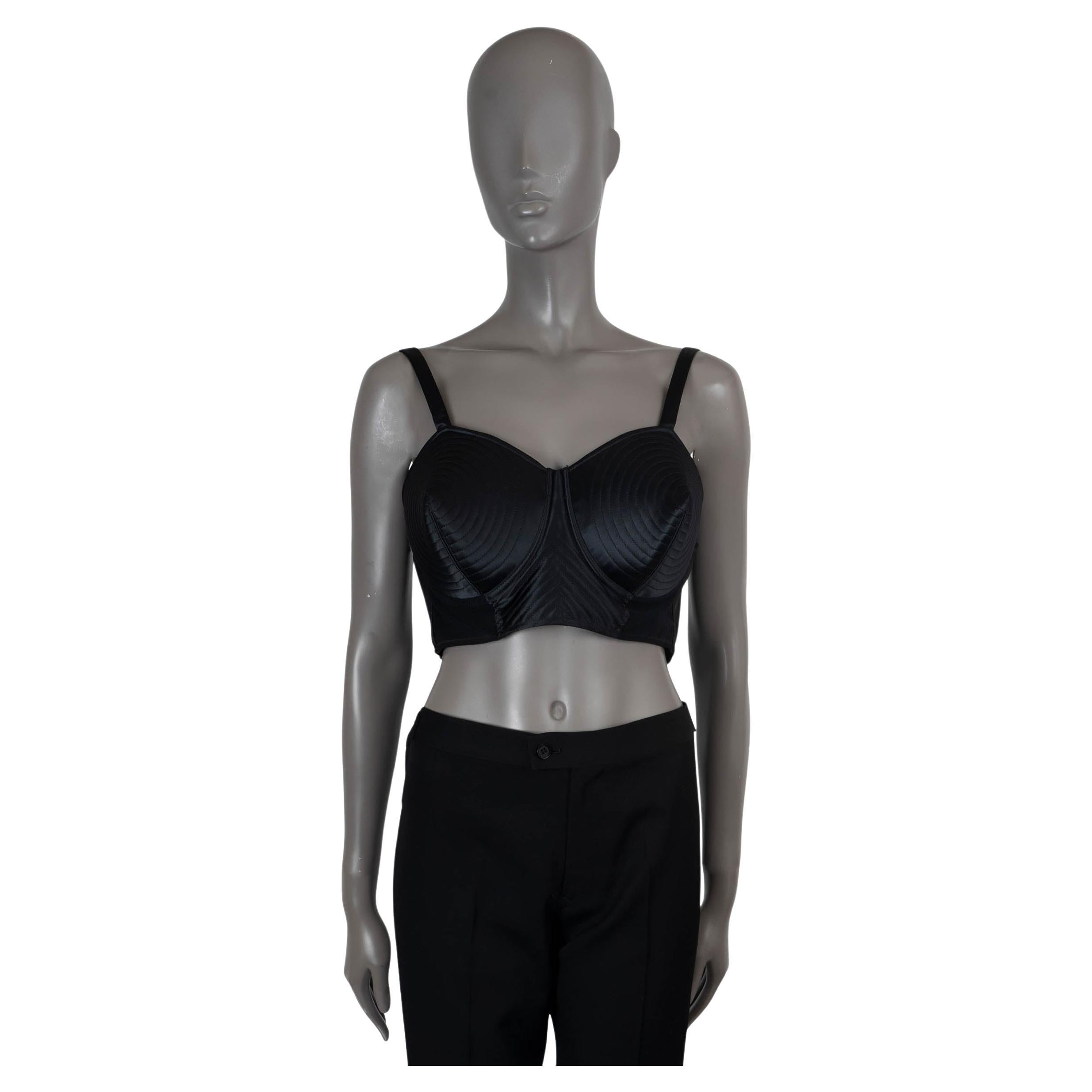 JEAN PAUL GAULTIER x LOTTA VOLKOVA black SATIN BUSTIER Top Shirt 42 L For Sale