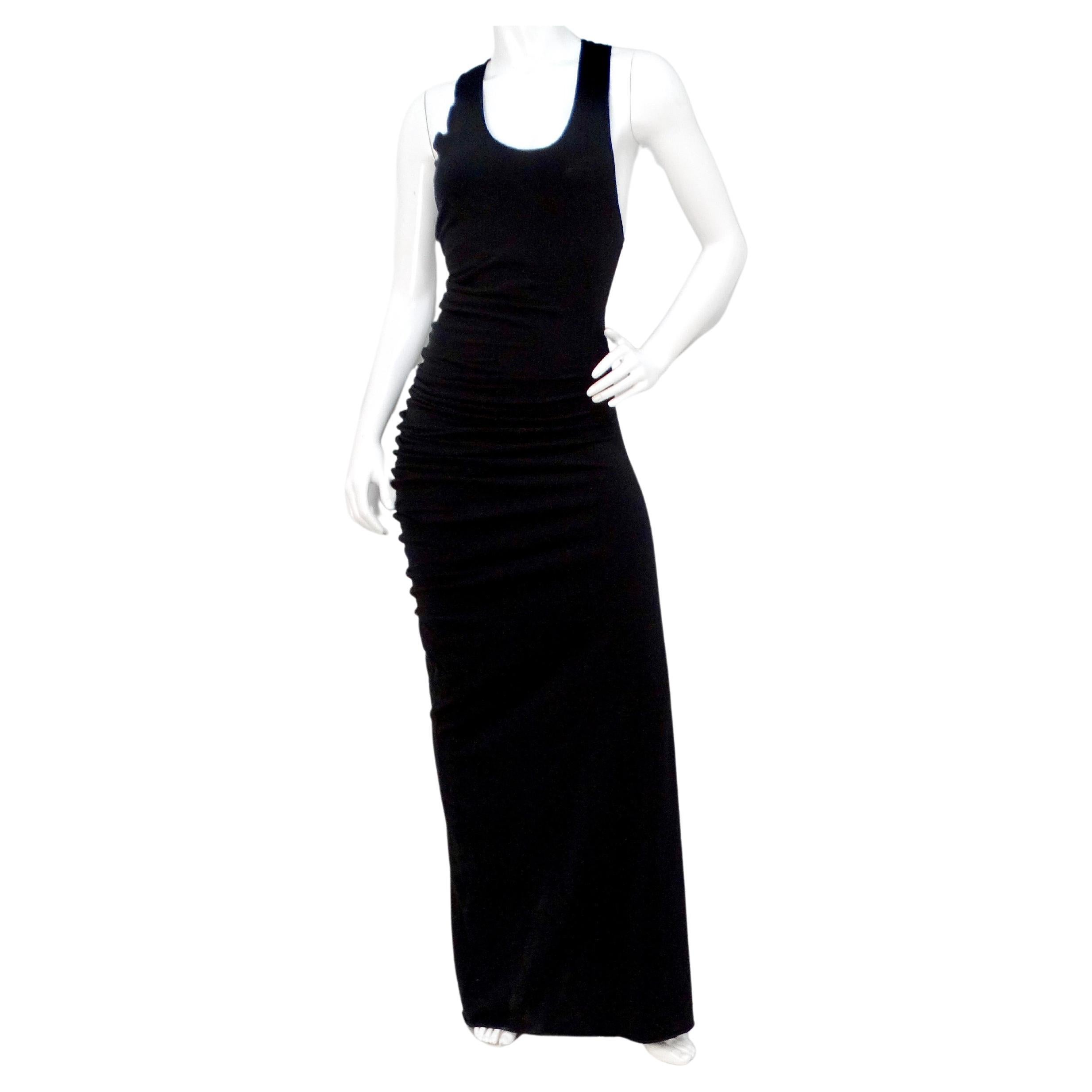 Jean Paul Gaultier Y2K Avant Garde Schwarzes Maxikleid aus Baumwolle