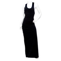 Jean Paul Gaultier Jeans Avant Garde in cotone nero Maxi Vestito