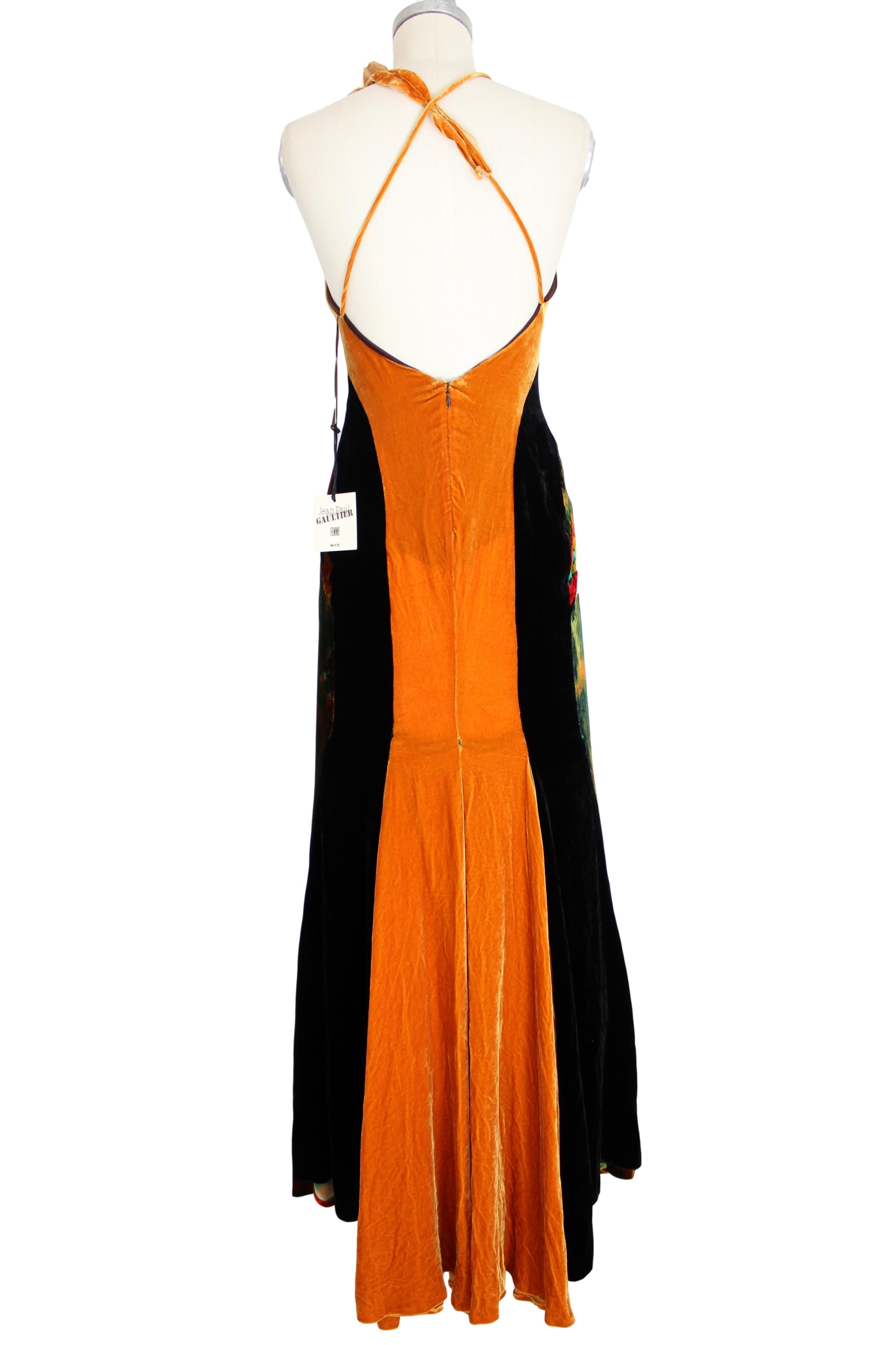 Jean Paul Gaultier - Robe de soirée en velours de soie jaune irisé Japon Neuf à Brindisi, Bt