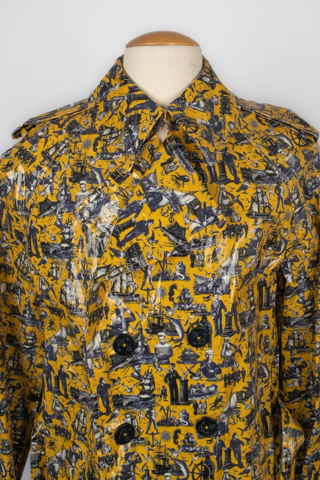 Jean Paul Gaultier Manteau en toile cirée jaune pour homme en vente 8
