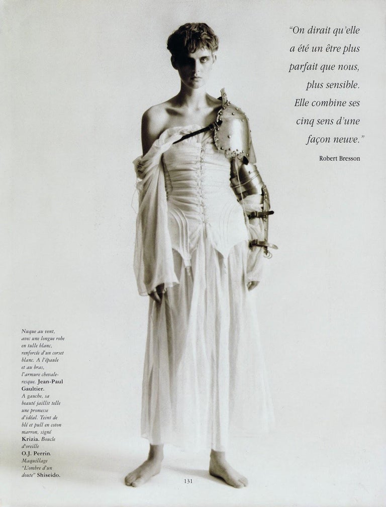 Jean Paul Gaultier zodiac print cotton muslin corset off shoulder dress, ss 1994 For Sale 7