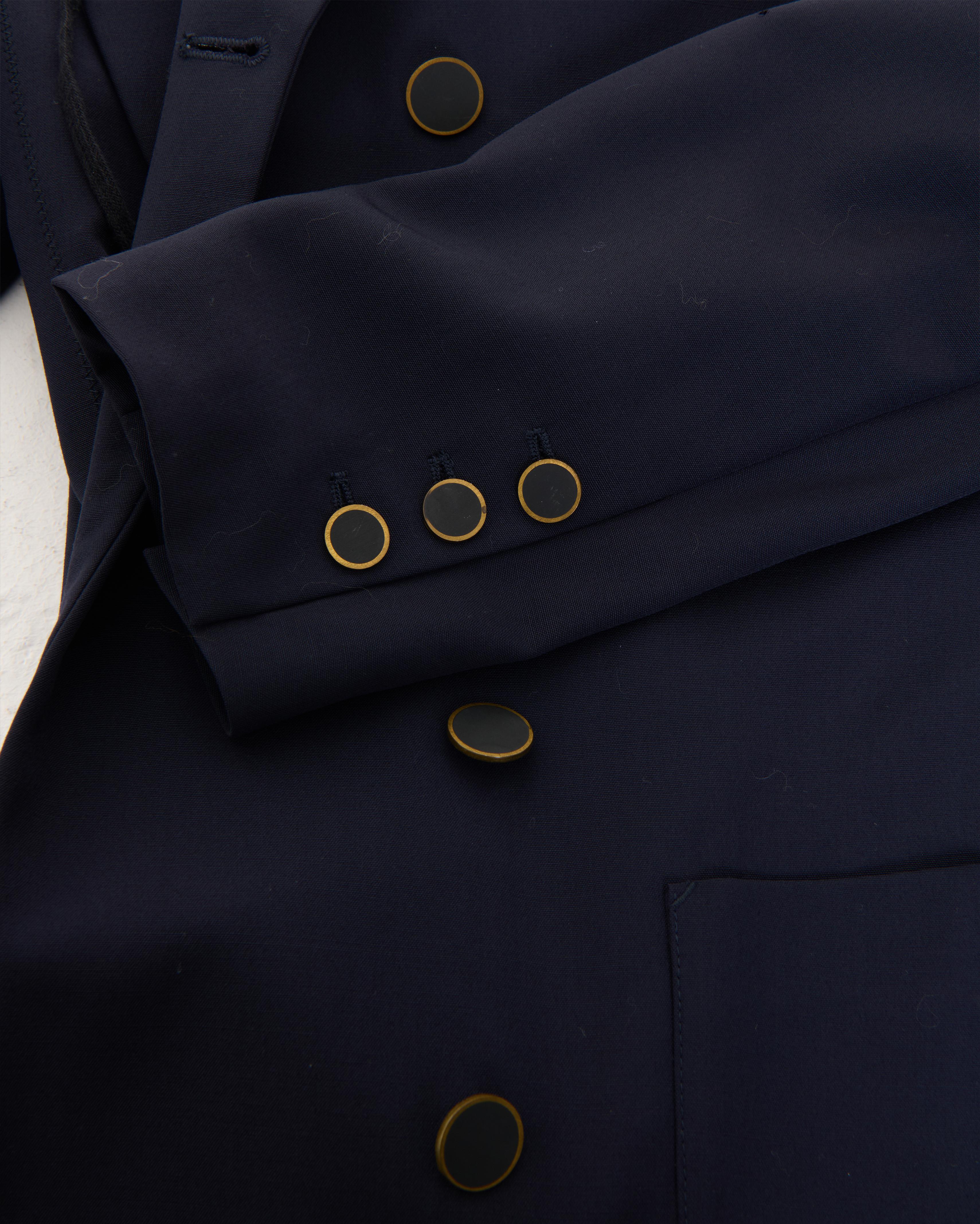 Jean Paul GaultierS/S 1990 'Rhapsody in Blue'Blazer con capucha y doble botonadura en venta 2