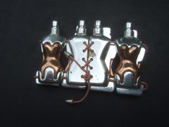 Jean Paul Gautier Mixed Metal Torso Corset Stretch Bracelet c 1990s
