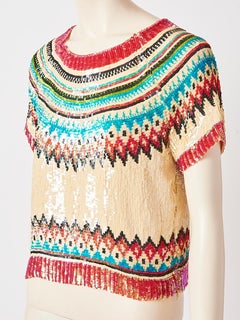 Jean Paul Gautier Sequined Fair Isle Tee