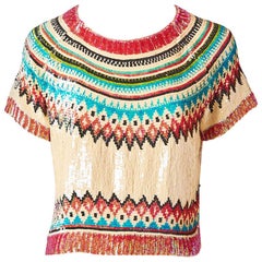 Jean Paul Gautier Sequined Fair Isle Tee