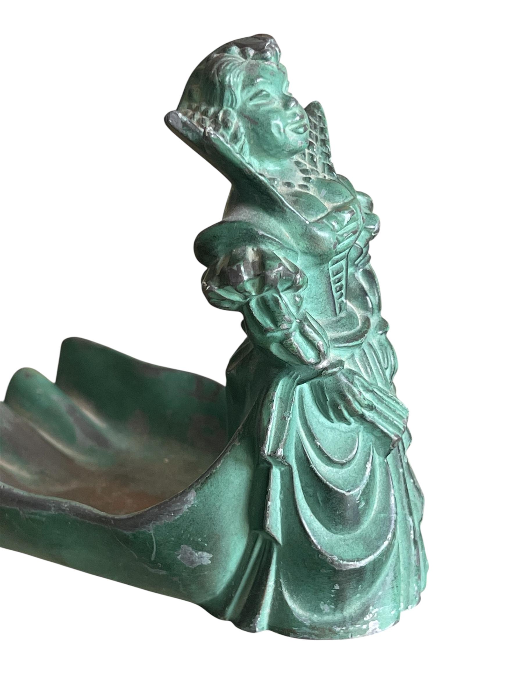 Bronze Jean-paul Le Verrier - Art Deco Pocket Emptier For Sale