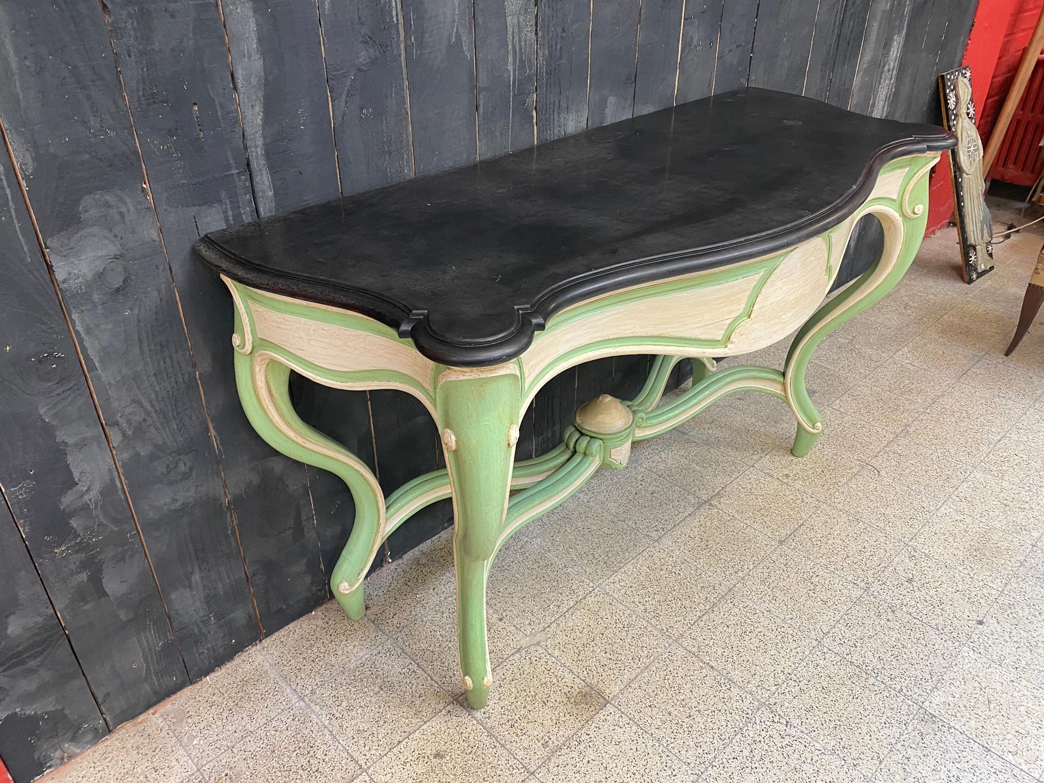 19th Century Jean Paul Mazaroz, Large Console Napoleon III Period Repatinated For Sale