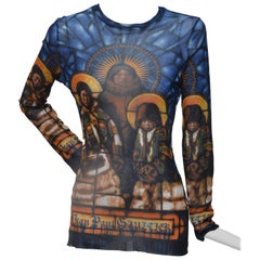 Jean Paul Religious Saints Motif Gaultier Mesh Top