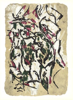 1966 Jean-Paul Riopelle 'Sans Titre 160-2' Abstract Multicolor France Lithograph