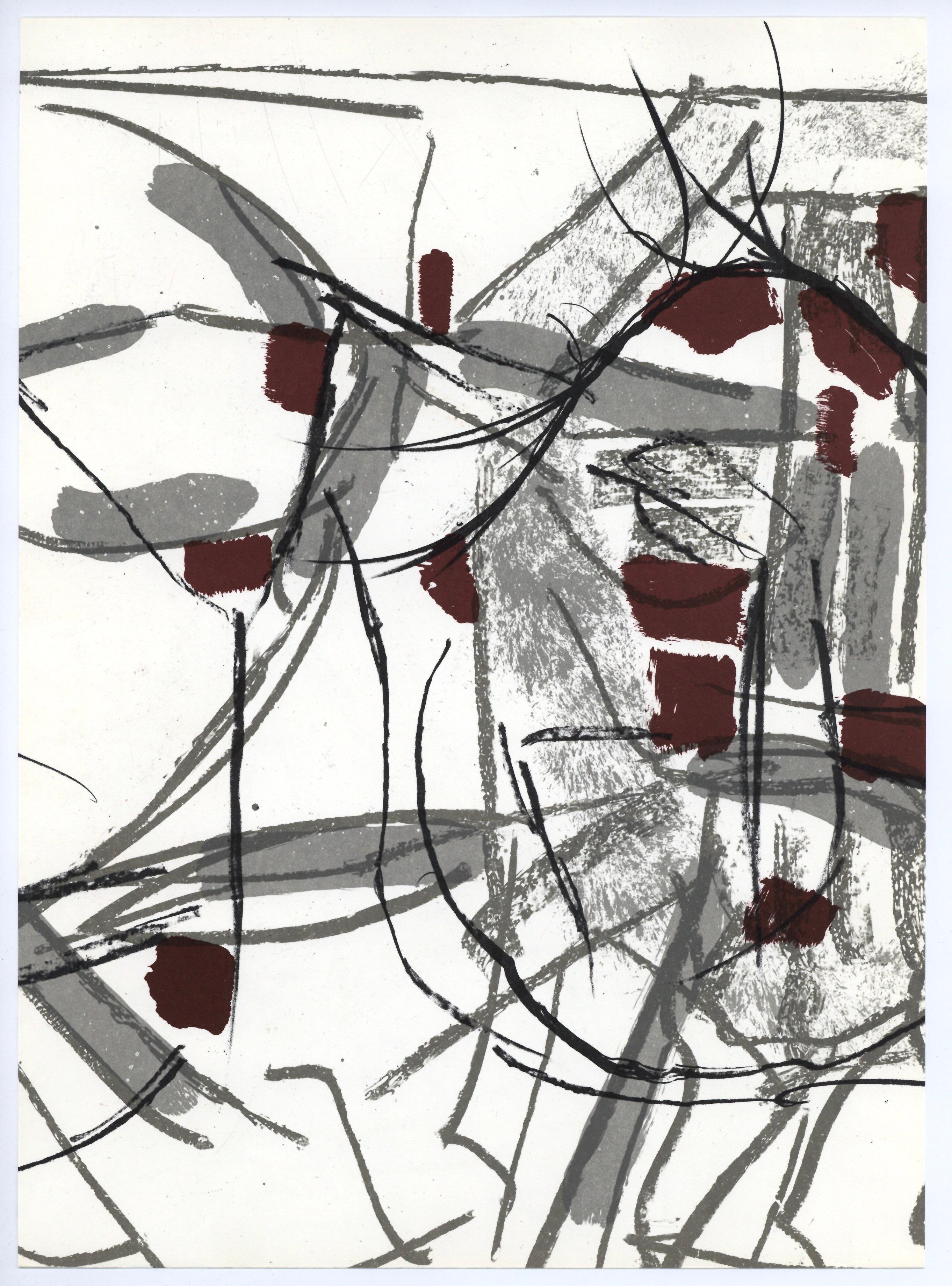 "Arctique" litografía original - Print de Jean-Paul Riopelle